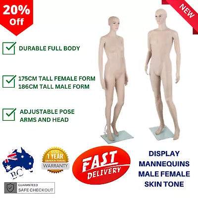 Mannequin Full Body Male Female Adjustable Mannequins Display Clothes Jewellery • $111.28