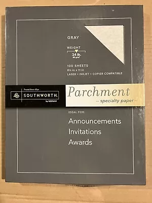 Southworth Gray Parchment Paper 24 Lb 8.5 X 11 In 100 Ct. NEW Print Copy Quality • $15