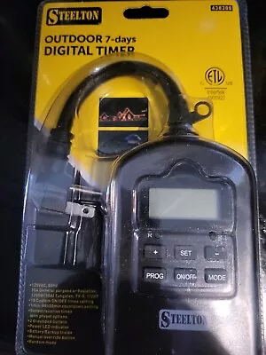 Steelton 438388 Outdoor 7 Day Digital Timer 125VAC 60Hz 15A New! • $7.99