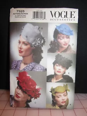 Retro Vogue Vintage Hat Pattern 1940s Style Hats Feathers Netting  Uncut FF   • $12.99