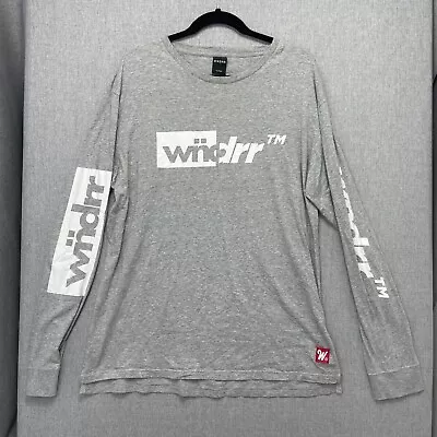 Wndrr T Shirt Mens Size XL Grey Long Sleeves Hi Low Hem Logo Decal 4034 • $34.99