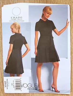 Vogue Sewing Pattern V1107 Misses' Dress Chado Ralph Rucci Sizes 6 8 10 12 Uncut • $11