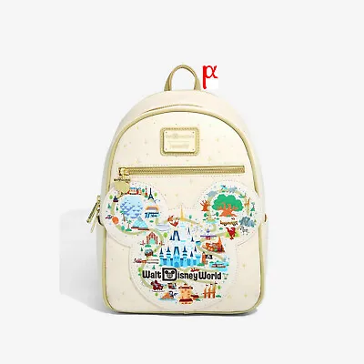 Loungefly Disney Mickey Mouse Disney World Map Park Attractions Mini Backpack LE • $2049.99