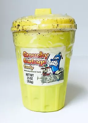$75 • Buy RARE Vintage 1999 Ftcc GROUCHY GARBAGE CANDY Container YELLOW Bubble Gum Pez 3”
