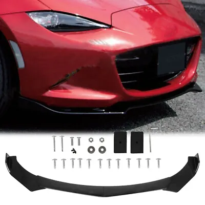 Front Bumper Lip Spoiler Splitter Air Dam Gloss For Mazda 3 6 Miata MX-5 RX-8 • $56.84