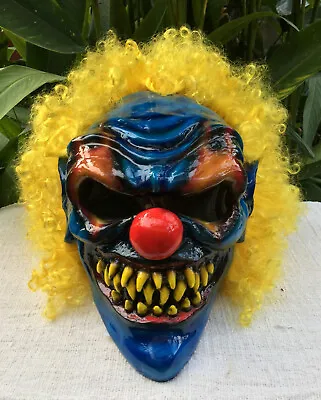 Scary Monster Killer Clown Custom Motorcycle Helmet Killer CLOWN Visor Hair DOT • $299
