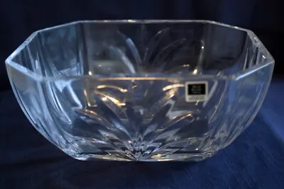 Vtg Miller Rogaska Covington 9  Heavy Crystal 8 Sided Rectangular Bowl-w. Labels • $21.97
