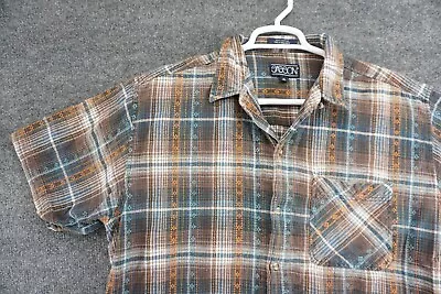 Vintage Sasson Shirt Mens XL Short Sleeve Button Up Western Plaid • $14.37