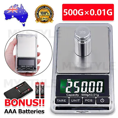 $11.85 • Buy MINI 500g 0.01 Digtal Pocket Scales Jewellery Precision Electronic Weight Lab
