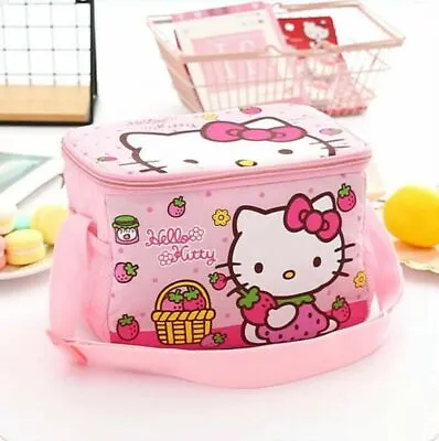 Cute Strawberry Hello Kitty Lunch Bag Insulated Cooler Picnic Crossbody Bags • $25.29