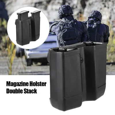 Black Double Magazine Pouch/Case/Holder For Glock 17/19/22/23/26/27 (9mm/40 Mag) • $17.79