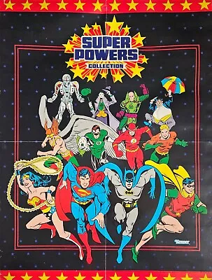 VINTAGE DC COMICS POSTER ~ Super Powers 18x24  1984 Kenner Superman Batman RARE • $119.88