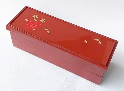 Jubako Echizen Urushi Japanese Lacquer Ware Bento Box Spring Autumn Red Japan • $100