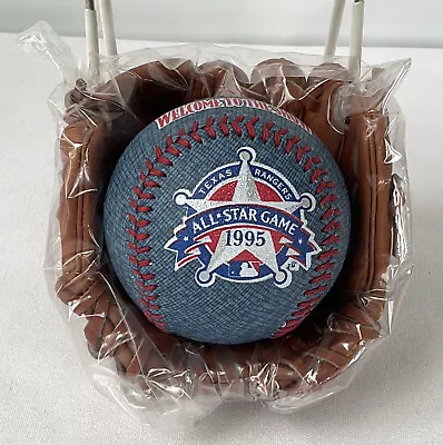Vintage MLB 1995 ALL-STAR GAME Baseball On Mini Leather Glove By Fotoball • $50