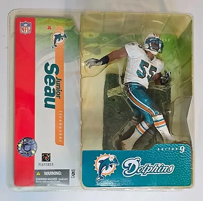 JUNIOR SEAU Variant Chase Miami Dolphins McFarlane NFL Series 9 Figure 2004 • $9