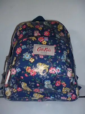 Cath Kidston Kids Girls Blue NAVY MINI OWLS & FLOWERS Oilcloth Backpack Rucksack • £4