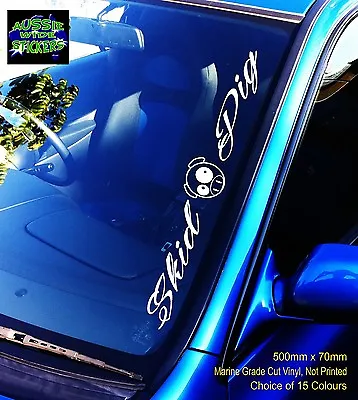 SKID PIG Car Windscreen Vinyl Sticker Decal Jdm Drift Bomb Tyres Ute 500mm • $12.90