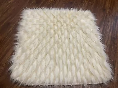 Pottery Barn Mongolian Faux Fur Pillow Cover Ivory Euro 26”x26” • $45