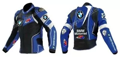 BMW Mens Motorbike Leather Jacket MOTOGP Racing Motorcycle Biker Leather Jackets • $149.99