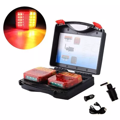 Magnetic Wireless 12V LED Tow Towing Trailer Rear Tail Lights & Battery Operated • $70.83