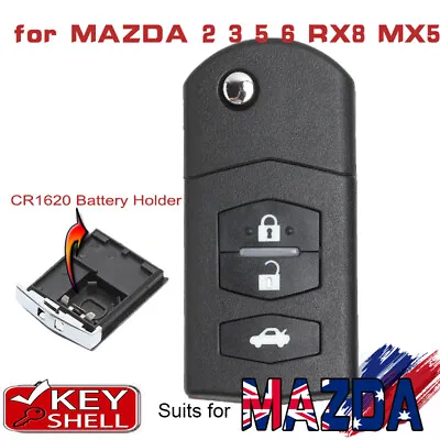 3 Button Replacement Flip Remote Key Shell Case Fob For Mazda 2 3 5 6 RX8 MX5  • $12.90