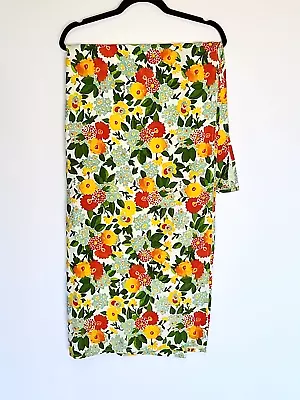 Vintage VERA Tablecloth Floral Orange Yellow Green  66  X  50  Rectangular • $29.95