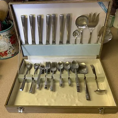 LOT Of 62 Piece Set ELDAN 18-8 Stainless Steel Japan Flatware W/BOX • $125