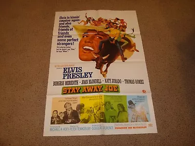 Elvis Presley Stay Away Joe One Sheet Movie Poster 1968 Original U.s.a. • $75