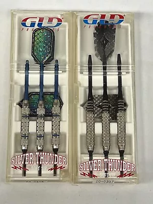 2 Vintage Dart Sets GLD SILVER THUNDER New Old Stock Black Green Chrome • $19