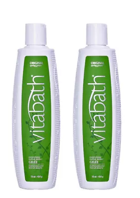 Lot Of 2 Vitabath Original Spring Green Moisturizing Bath & Shower Gelee 16 Oz.  • $35.10