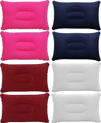 Inflatable Pillows X2 Travel Camping Cushions *All Colours* NEW Twin Pack TRIXES • £5.99