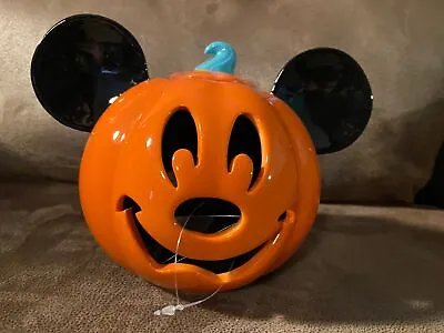 Disney Park Mickey Mouse Tealight Candle Holder Votive Halloween Ceramic Pumpkin • $24.99