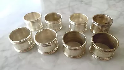  Set Of Eight Vtg Silver Plated Napkin Rings  Unmarked  • $9.99