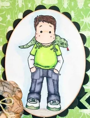 Magnolia Rubber Stamps Edwin With Lizard B13 NEW • $4
