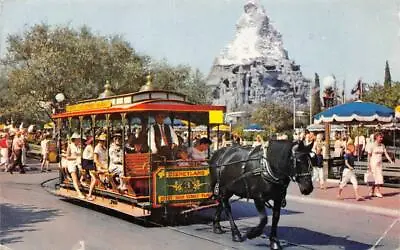 Horse-Drawn Streetcar DISNEYLAND Main Street Matterhorn 1962 Vintage Postcard • $9.72