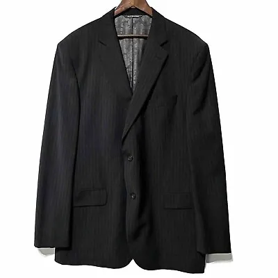 Jack Victor Blazer Mens Size 44 R Black Striped Napoli CT Wool Suit Jacket • $35