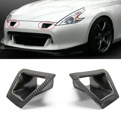 $89 • Buy Carbon Fiber Front Bumper Vent Air Duct Intake Cover Trim For Nissan 370Z Z34 US