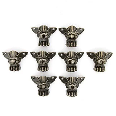 $15.94 • Buy 8 PCs Vintage Antique Brass Box Chest Legs - Decorative Feet For Boxes Wooded