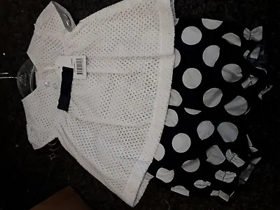 Sale New Girls Summer Zip Zap Pant Set  Navy/white Sizes 0-3 Mths 3-6 Mths • £10
