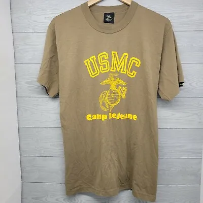 VTG 80s USMC Marine Camp Lejeune Eagle Emblem TShirt Size XL USA • $22.50