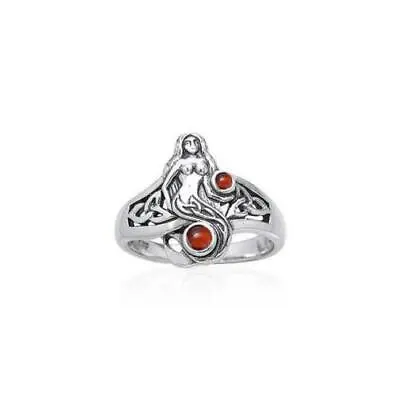 Mermaid .925 Sterling Silver Ring By Peter Stone Jewelry Garnet • $59.97