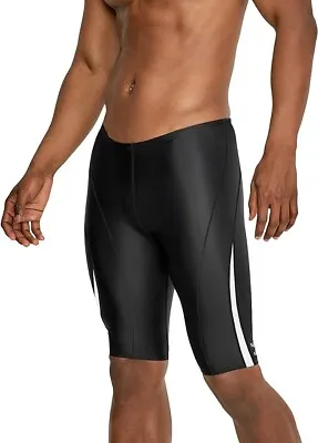 Speedo Men's Launch Splice Jammer Black/black/white Swimsuit Bathing Suit 32 • $24.99