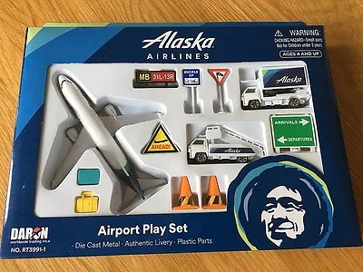 ALASKA AIRWAYS AIRPORT PLAY SET MODEL - Playset USA Toy Diecast Plane Set New • $30.30