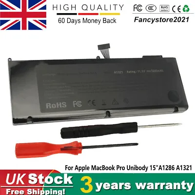 £27.99 • Buy For Apple MacBook Pro Unibody 15  Inch A1286 Mid 2009 2010 A1321 Battery MB985