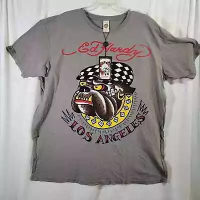 Ed Hardy Los Angeles Bulldog 3XL Gray Shirt New With Tags • $28