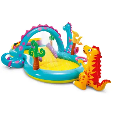 Dinosaur Water Play Centre Paddling Pool Slide Kids Inflatable (3+ Years) • £39.99
