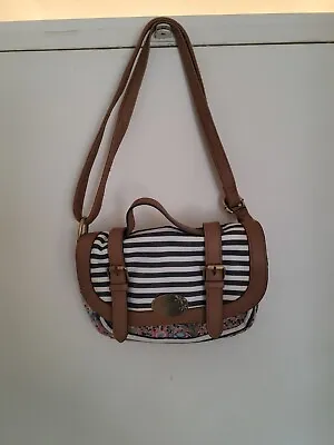 Mantaray Brown & Floral & Striped Handbag Shoulder Crossbody Bag   • £6.99