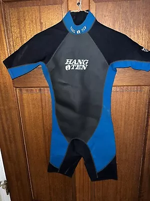 $9.99 • Buy Hang Ten Wetsuit 3x2mm XS Blue Black Wet Suit Neoprene Nylon Adult