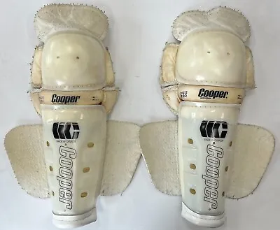 Vintage Rare Cooper DG12 Pro Hockey Shin Guards Senior Size 14.5  SR Pads Ice Sz • $39.99