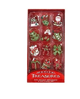 Kurt Adler Multicolor Resin Christmas Petite Treasures Miniature Ornaments 12 Ct • $18.95